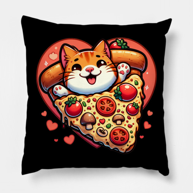 Funny Fat with Pizza, Funny Pizza lover Pillow by logiamerch