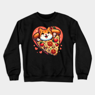 Funny Fat with Pizza, Funny Pizza lover Crewneck Sweatshirt