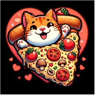 Funny Fat with Pizza, Funny Pizza lover Posters and Art
