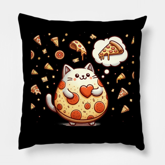 Funny Fat with Pizza, Funny Pizza lover Pillow by logiamerch
