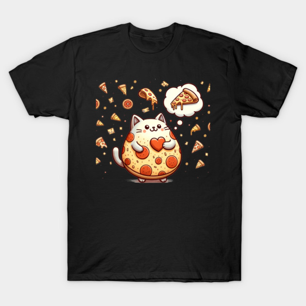 Funny Fat with Pizza, Funny Pizza lover T-Shirt by logiamerch