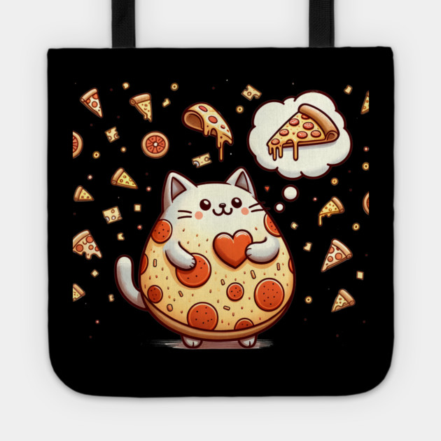 Funny Fat with Pizza, Funny Pizza lover Tote by logiamerch