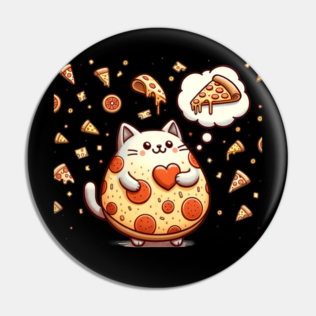 Funny Fat with Pizza, Funny Pizza lover Pin by logiamerch