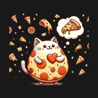 Funny Fat with Pizza, Funny Pizza lover T-Shirt