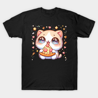 Cute kawaii with Pizza, Funny Pizza lover T-Shirt