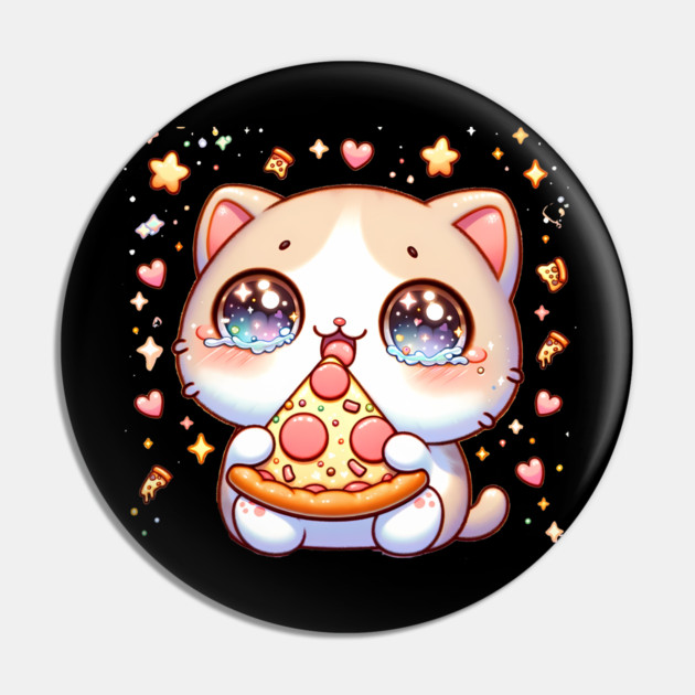 Cute kawaii with Pizza, Funny Pizza lover Pin by logiamerch