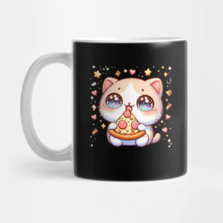 Cute kawaii with Pizza, Funny Pizza lover Mug
