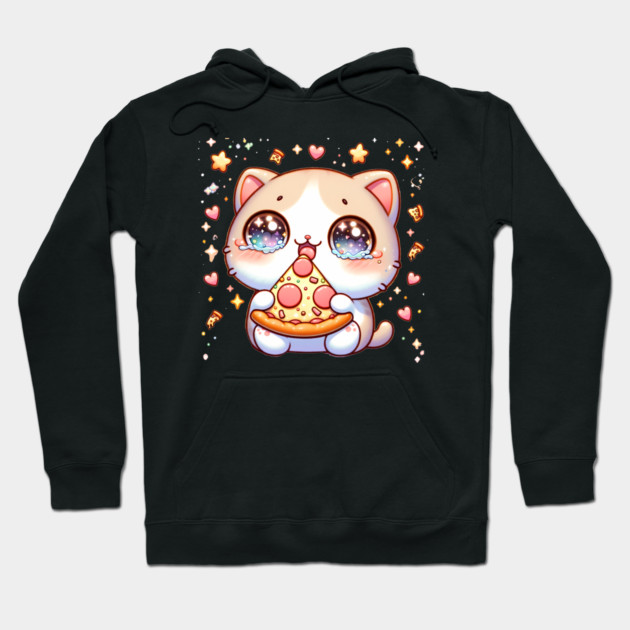 Cute kawaii with Pizza, Funny Pizza lover Hoodie by logiamerch