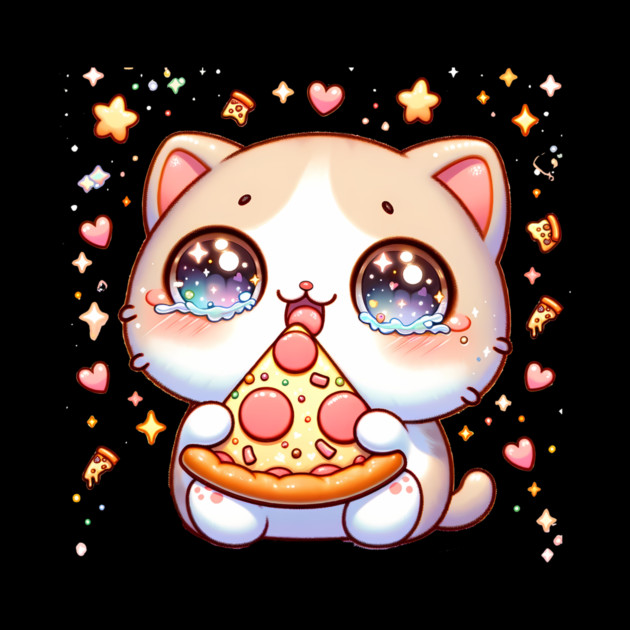 Cute kawaii with Pizza, Funny Pizza lover by logiamerch