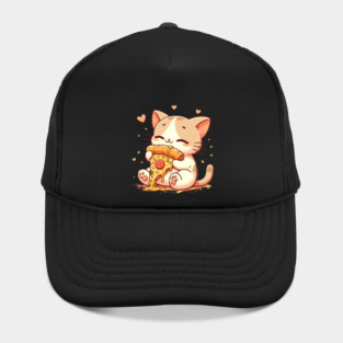 Cute kawaii Eating Pizza, Funny Pizza lover Hat
