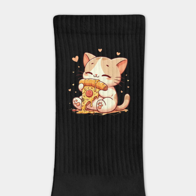 Cute kawaii Eating Pizza, Funny Pizza lover by logiamerch