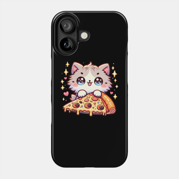 Cute kawaii with Pizza, Funny Pizza lover Phone Case by logiamerch