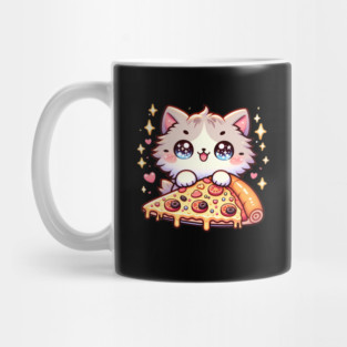 Cute kawaii with Pizza, Funny Pizza lover Mug