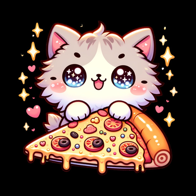 Cute kawaii with Pizza, Funny Pizza lover by logiamerch