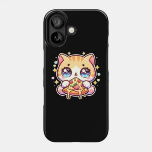 Cute kawaii with Pizza, Funny Pizza lover Phone Case