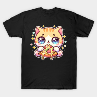Cute kawaii with Pizza, Funny Pizza lover T-Shirt