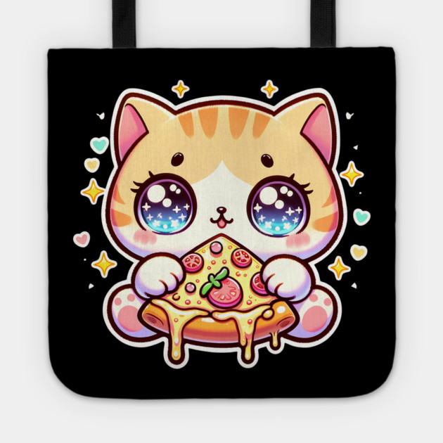 Cute kawaii with Pizza, Funny Pizza lover Tote by logiamerch