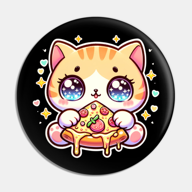 Cute kawaii with Pizza, Funny Pizza lover Pin by logiamerch
