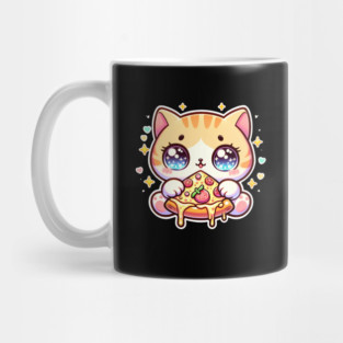 Cute kawaii with Pizza, Funny Pizza lover Mug