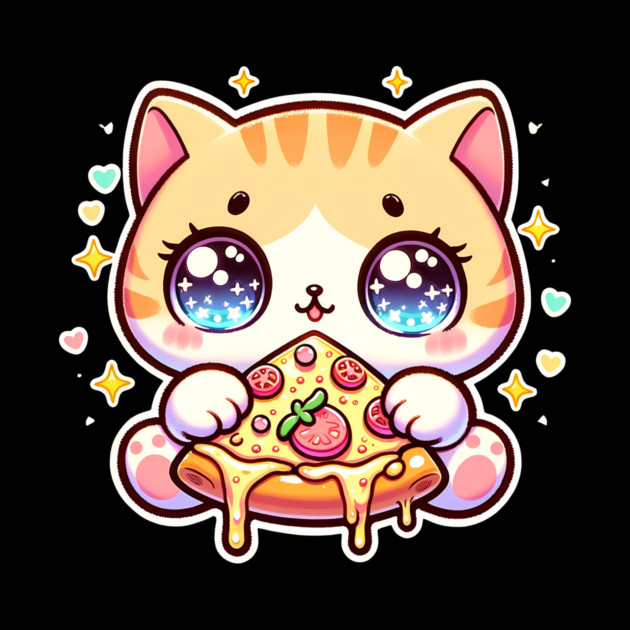 Cute kawaii with Pizza, Funny Pizza lover by logiamerch