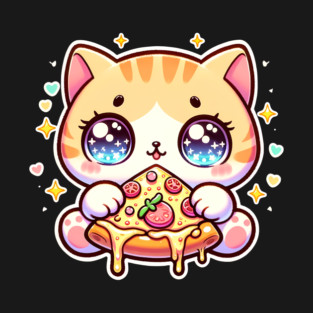 Cute kawaii with Pizza, Funny Pizza lover T-Shirt