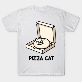 Funny Cute Cat Sleeping inside Pizza Box T-Shirt