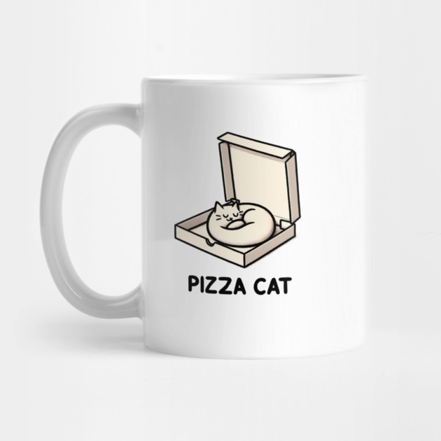 Funny Cute Cat Sleeping inside Pizza Box by logiamerch