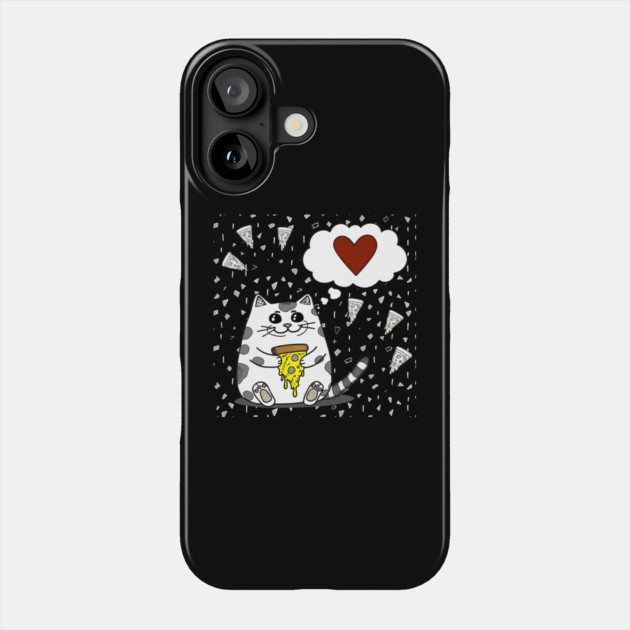 Funny Cat Loving Pizza Phone Case by logiamerch