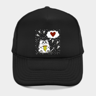 Funny Cat Loving Pizza Hat