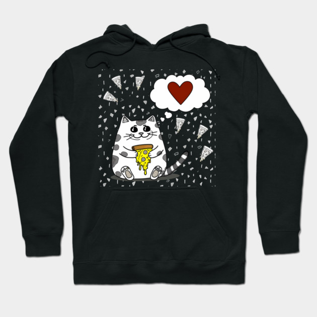 Funny Cat Loving Pizza Hoodie by logiamerch