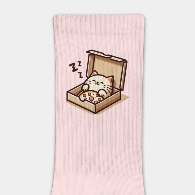 Cute Cat Sleeping inside Pizza Box by logiamerch