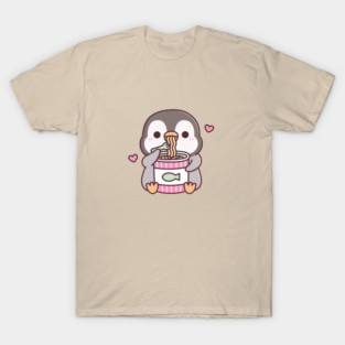 Cute Penguin Loves Instant Noodles T-Shirt