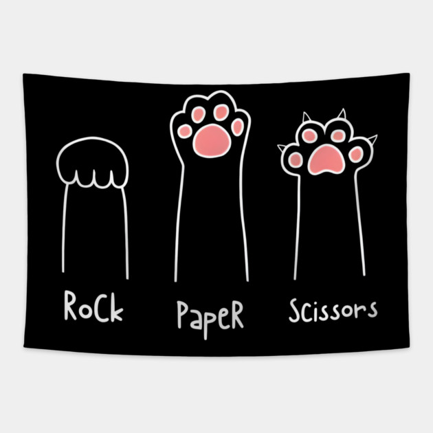 Cat: Rock, Paper, Scissors Tapestry by MakerMind8.2