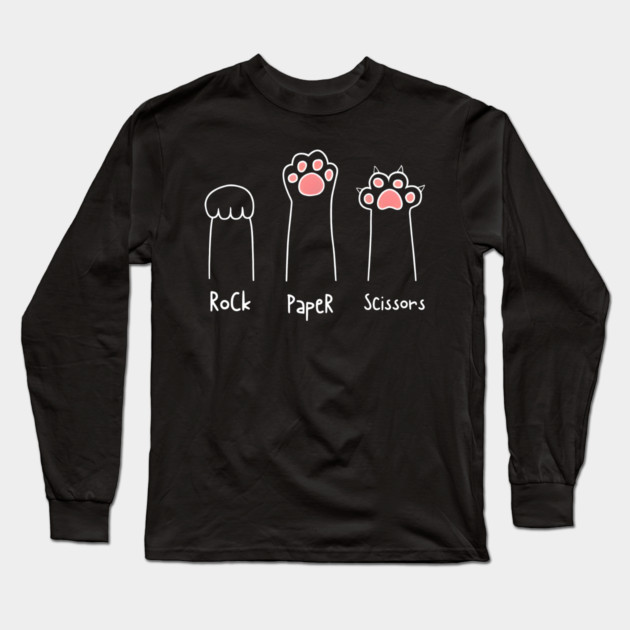 Cat: Rock, Paper, Scissors Long Sleeve T-Shirt by MakerMind8.2
