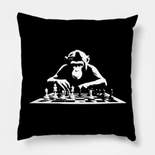 monkey plays chess Pillow
