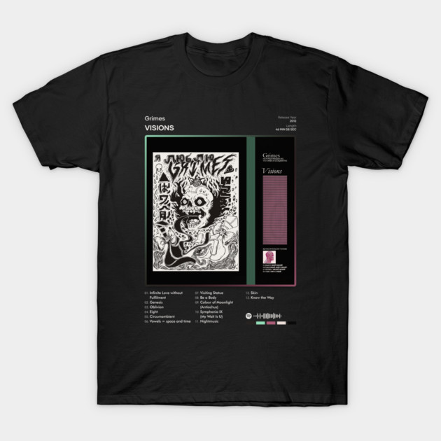 Grimes Visions Tracklist Album Grimes T-Shirt TeePublic