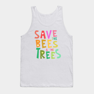 Save the Bees & the Trees Colorful Hearts Tank Top