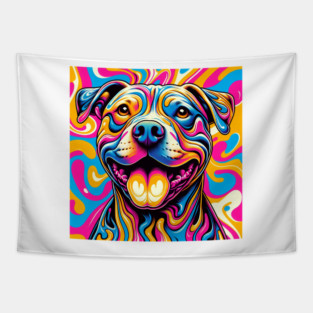 Happy Pit Bull Tapestry