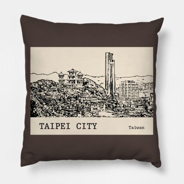 Taipei City Taiwan Pillow by Lakeric