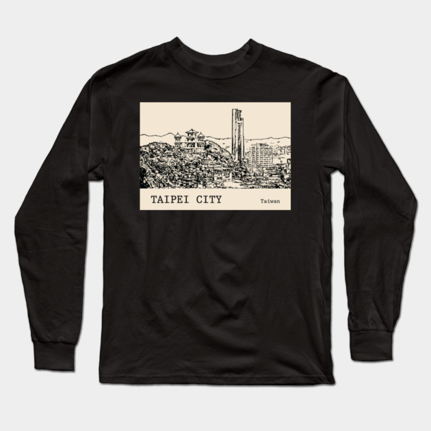 Taipei City Taiwan Long Sleeve T-Shirt by Lakeric