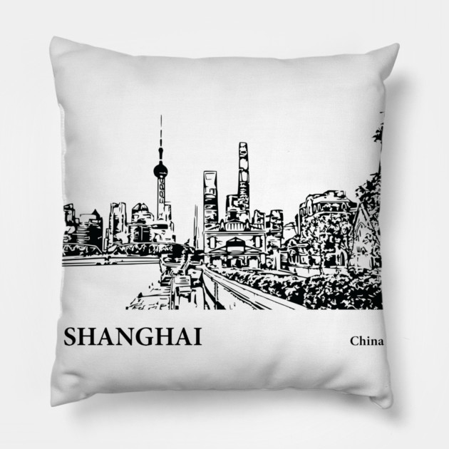 Shanghai China Pillow by Lakeric