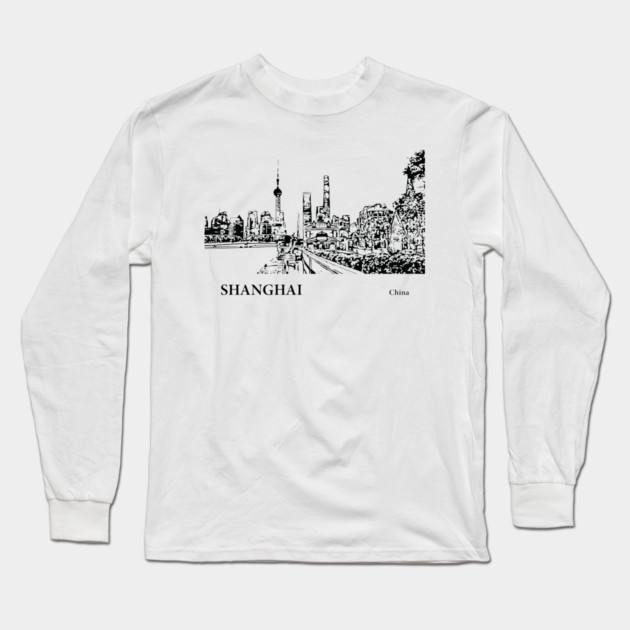 Shanghai China Long Sleeve T-Shirt by Lakeric