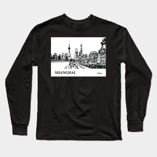 Shanghai China Long Sleeve T-Shirt by Lakeric