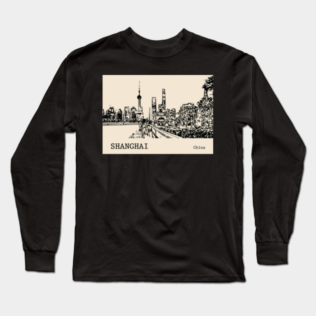 Shanghai China Long Sleeve T-Shirt by Lakeric