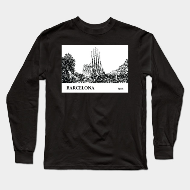 Barcelona Spain Long Sleeve T-Shirt by Lakeric