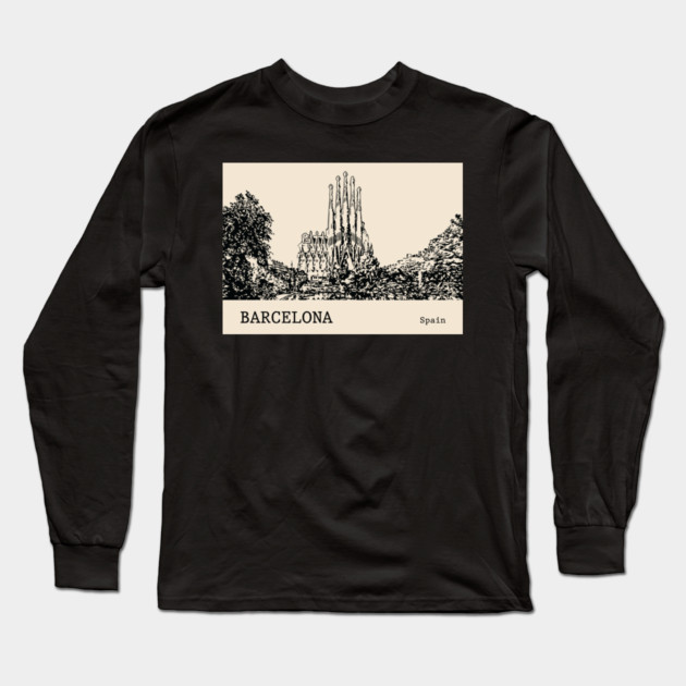 Barcelona Spain Long Sleeve T-Shirt by Lakeric