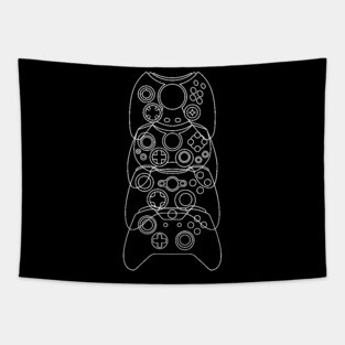 Xbox Controller Evolution (White Lines) Tapestry