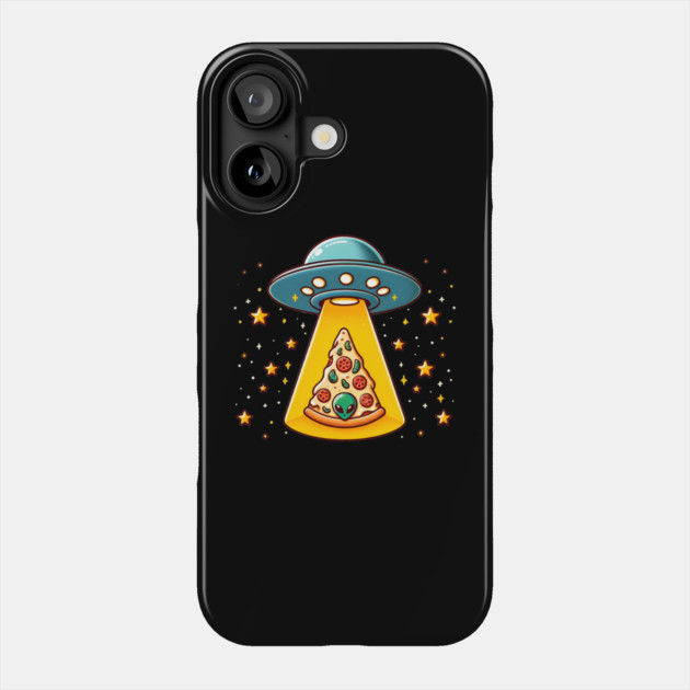 Ufo beaming Pizza, Funny Pizza Lover Phone Case by logiamerch