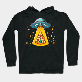 Ufo beaming Pizza, Funny Pizza Lover Hoodie