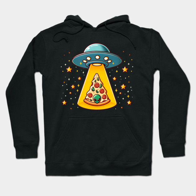 Ufo beaming Pizza, Funny Pizza Lover Hoodie by logiamerch